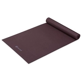 Gaiam Yoga Mat Premium Solid Color Non Slip Exercise & Fitness Mat For All Types Of Yoga, Pilates & Floor Workouts, Wild Aubergine, 5Mm