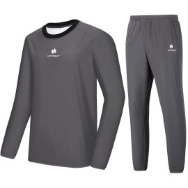 Hotsuit Sauna Suit Men Anti Rip Sweat Suits Gym Boxing Workout Jackets, Grey, 3Xl