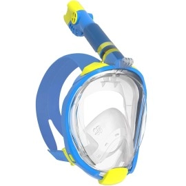 Wstoo Kids Snorkel Mask,Fold 180 Degree Panoramic View Kids Snorkel Mask Anti-Fog Anti-Leak With Camera Mount,Snorkeling Gear For Kids