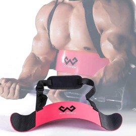 W Waisfit Arm Blaster Bicep Curl Thick Aluminum Adjustable Bodybuilding Bicep Isolator Pink,Barbell Curl Assistant Arm Curl Bar (Pink)
