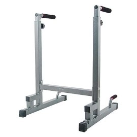 Balancefrom Multi-Function Dip Stand Dip Station Dip Bar With Improved Structure Design, 500-Pound Capacity, Gray