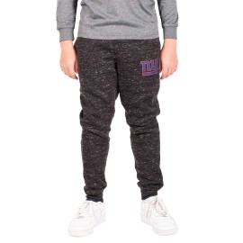 Ultra Game -Nfl New York Giants Boys Extra Soft Black Snow Fleece Jogger Sweatpants, Black Snow, 14/16