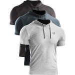 Neleus Mens 3 Pack Dry Fit Running Shirt Workout Athletic Shirt With Hoods,Grey Black,Slate Gray,Light Grey,Us L,Eu Xl