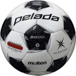 Molten F5L5001 Soccer Ball, No. 5, Junior High School Students, International Certified Ball, For Pelada 5000 Soil, White X Metallic Black, 2020 Model