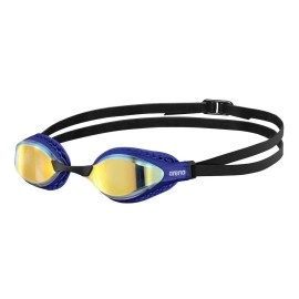 Arena Unisex Adult Air-Speed Anti-Fog Racing Swim Goggles For Men And Women Special Air Seals Technology Mirror Lens, Yellow Copperblue