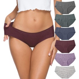 Altheanray Womens Underwear Seamless Cotton Briefs Panties For Women 6 Pack(3028M,Line 2)