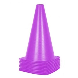 Alyoen 9 inch Traffic Cones, Plastic Sport Cones, Purple Soccer Training Cones for Outdoor Activity & Festive Events (Sets of 10/15/ 20)