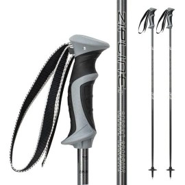 Ski Poles Graphite Carbon Composite - Zipline Lollipop U.S. Ski Team Official Supplier (Gray Carbon, 42