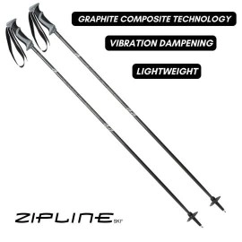 Ski Poles Graphite Carbon Composite - Zipline Lollipop U.S. Ski Team Official Supplier (Gray Carbon, 52