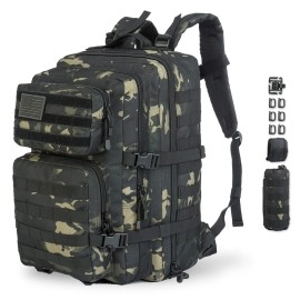 Gz Xinxing 3 Day Assault Pack Military Tactical Army Molle Rucksack Backpack Bug Out Bag Hiking Daypack For Hunting Camping Hiking Traveling (Black Multicam)