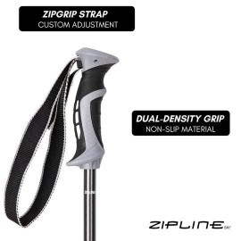 Ski Poles Graphite Carbon Composite - Zipline Lollipop U.S. Ski Team Official Supplier (Gray Carbon, 46