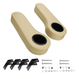 Golf Cart Rear Seat Arm Rests No Drilling Required, Universal Arm Rest Fits On Ezgo, Club Car, Yamaha Golf Cart With Rear Seat (Beige)