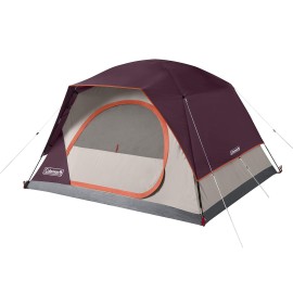 Coleman Skydome Camping Tent 4 Person, Blackberry