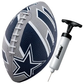 Franklin Sports Nfl Dallas Cowboys Football - Youth Football - Mini 85 Rubber Football - Perfect For Kids - Team Logos And Colors