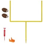 Gosports Football Field Goal Post Set With 2 Footballs And Kicking Tee - Life Sized Backyard Field Goal For Kids And Adults - 6 Ft Or 8 Ft