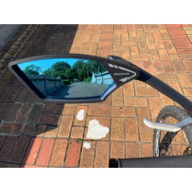 MEACHOW New Scratch Resistant Glass Lens,Handlebar Bike Mirror, Rotatable Safe Rearview Mirror, Bicycle Mirror, (Blue Left Side) ME-006LB
