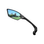 Meachow New Scratch Resistant Glass Lens,Handlebar Bike Mirror, Rotatable Safe Rearview Mirror, Bicycle Mirror, (Silver Left Side) Me-006Ls