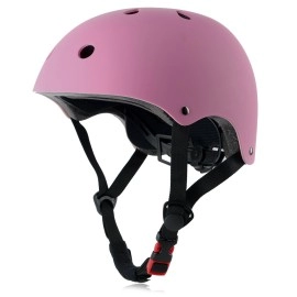 Kids Bike Helmet, Adjustable And Multi-Sport, From Toddler To Youth, 3 Sizes (Pink)