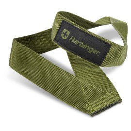 Harbinger Olympic Single-Loop Nylon Weightlifting Straps (Pair), Green