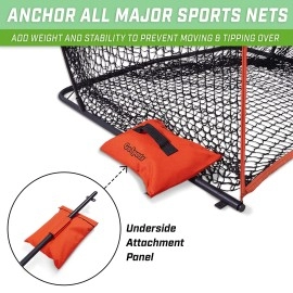 GoSports Sports Net Sandbags Set of 4 - Weighted Anchors for Baseball Nets, Soccer Goals, Golf Nets, Football Nets, Hockey Nets and More, Orange