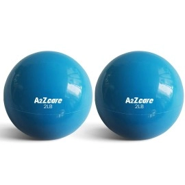 A2Zcare Toning Ball - Weighted Toning Exercise Ball - Soft Weighted Medicine Ball For Pilates, Yoga, Physical Therapy And Fitness - Blue (2Lbs - Pair)