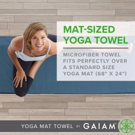 Gaiam Yoga Mat Towel Microfiber Mat-Sized Yoga Towel for Hot Yoga (68
