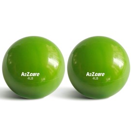 A2Zcare Toning Ball - Weighted Toning Exercise Ball - Soft Weighted Medicine Ball For Pilates, Yoga, Physical Therapy And Fitness - Green (4Lbs - Pair)