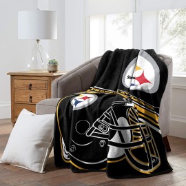 Northwest NFL Pittsburgh Steelers Unisex-Adult Raschel Throw Blanket, 60