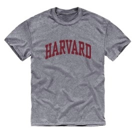 Ivysport Harvard University Crimson Short-Sleeve T-Shirt, Classic, Charcoal Grey, X-Large