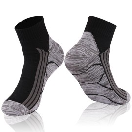 Randy Sun Waterproof Socks, Running Breathable Unisex Hiking Cycling Climbing Fishing Fitness Socks(1 Pair Ankle Black L)