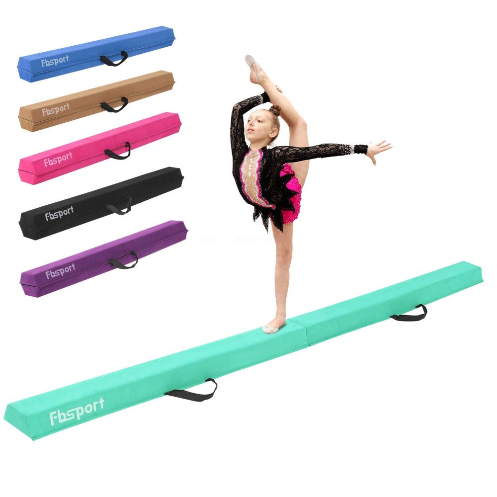Fbsport 9Ft Balance Beam: Folding Floor Gymnastics Equipment For Kids Adults,Non Slip Rubber Base, Gymnastics Beam For Training, Practice, Physical Therapy And Professional Home Training