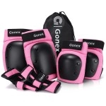 Gonex Skateboard Skate Pads, Elbow Pads Knee Pads With Wrist Guards 3 In 1 Protective Gear Set For Adult Youth Kids In Skateboarding Skating Roller Skating Scooter Cycling Biking Bicycle, Pink M