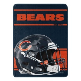 Northwest NFL Chicago Bears 46x60 Micro Raschel Run Design RolledBlanket, Team Colors, One Size (1NFL059050001RET)