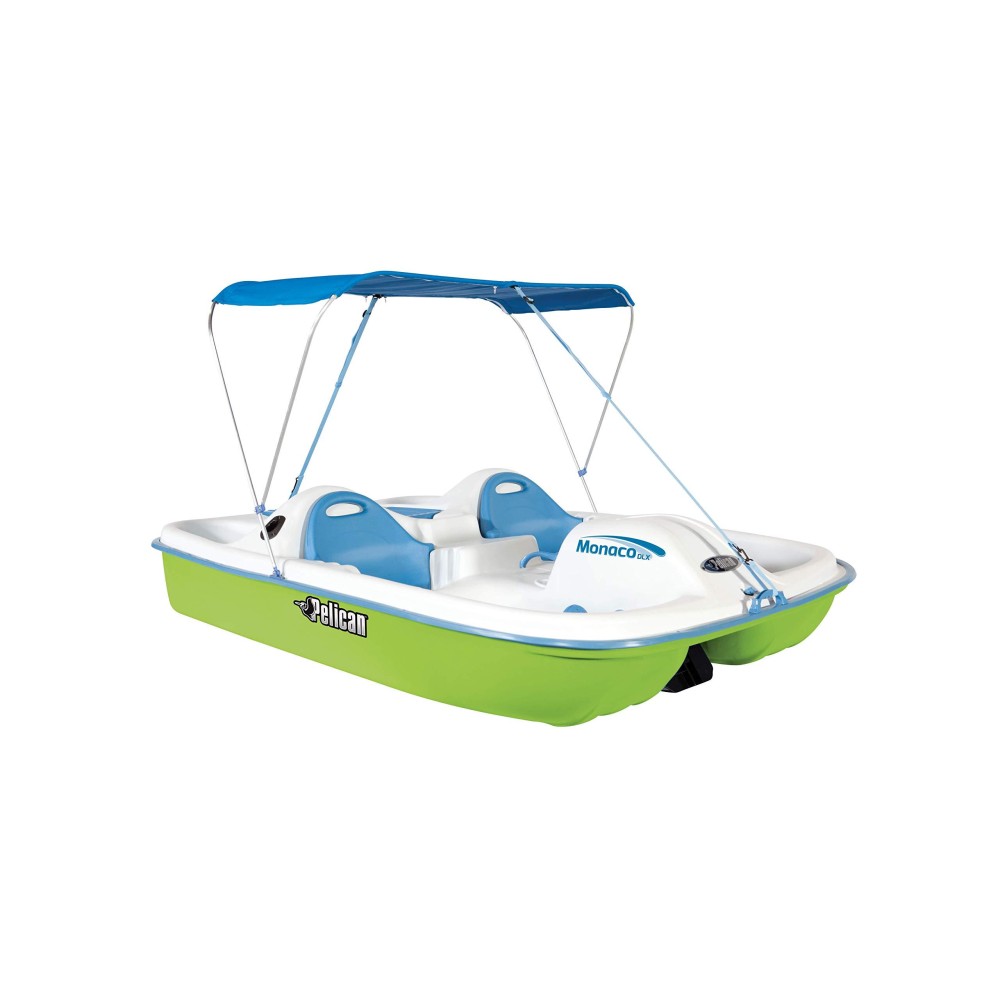 Pelican Sport - Pedal Boat Monaco Dlx Angler - Adjustable 5 Seat Pedal Boat With Canopy, Greenwhite
