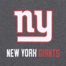 Zubaz NFL Men's Heather Grey Fleece Hoodie With Static Colored Hood, Pro Football Hoodie, New York Giants, SMALL