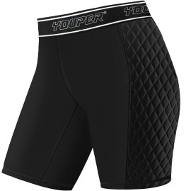 Youper Women'S Classic Softball Sliding Shorts, Compression Padded Slider Shorts (Black, Large)