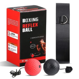 Redify Upgraded Boxing Reflex Ball, Boxing Training Ball, Mma Speed Training Suitable For Adultkids Best Boxing Equipment For Training, Hand Eye Coordination And Fitness