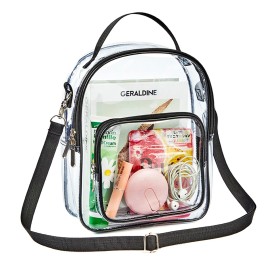 Clear Crossbody Purse Bag, Stadium Approved Clear Tote Bag With Strap For Concert, Sports Games One Size