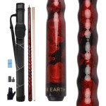 Ab Earth Ergonomic Design 13Mm Tip 58 Maple Pool Cue Stick Kit With Hard Case (Red, 19Oz)
