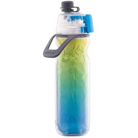 O2COOL Mist 'N Sip Misting Water Bottle 2-in-1 Mist And Sip Function With No Leak Pull Top Spout (Blue Ombre)