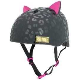 Krash! Leopard Kitty Black 8+ Helmet, Youth Girls