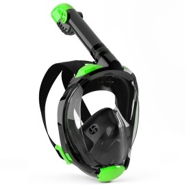 OUSPT Full Face Snorkel Mask, Snorkeling Mask with Detachable Camera Mount,Panoramic 180