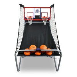 Pop-A-Shot - Indoor/Outdoor Dual Shot Arcade Basketball Fun, Inside Or Out Sensor Scoring 16 Game Modes 7 Balls Foldable Storage L For All Players