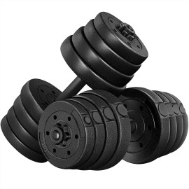 Yaheetech Adjustable Dumbbells Weight Set - 66Lb Dumbbell Weights Exercise Fitness Equipment W 4 Spinlock Collars 2 Connector Options For Women Men Gym Home Strength Bodybuilding Training