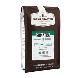 Fresh Roasted Coffee, Organic Sumatra, 2 Lb (32 Oz), Medium Roast, Fair Trade Kosher Rfa, Whole Bean
