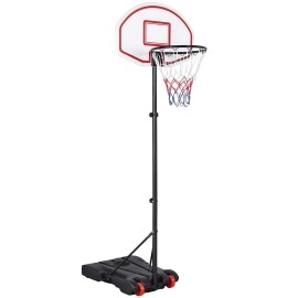 Yaheetech Portable Basketball Hoop Stand Backboard System Height Adjustable 52-7 Ft Basketball Goal Indoor Outdoor With Wheels