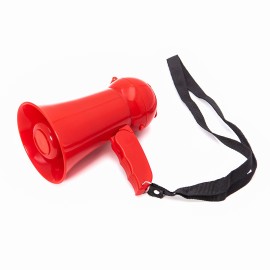 Bemldy Mini Portable Megaphone Bullhorn With Siren, Adjustable Volume. Handheld Mic,Ideal For Fans Cheering Of Football, Soccer, Baseball, Hockey, Basketball (Red)