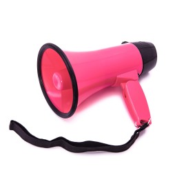 Bemldy Portable Megaphone Bullhorn 20 Watt Power With Built-In Siren/Alarm-Adjustable Volume -Strap Powerful And Lightweight (Classic, Pink)