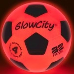 Glowcity Glow In The Dark Soccer Ball- Light Up, Indoor Or Outdoor Soccer Balls With 2 Led Lights And Pre-Installed Batteries - Gift Ideas For Teen Boys And Girls (Youth (Size 4) - Red)