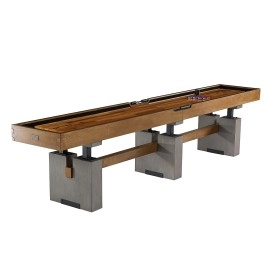 Barrington Billiards Clyborne 12 Foot Shuffleboard Table, Brown/Grey